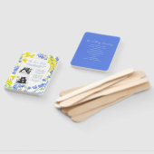 ワイルドフラワーブルー黄水色結婚式プログラム ハンドファン (組立なし)