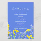 ワイルドフラワーブルー黄水色結婚式プログラム プログラム (裏面)