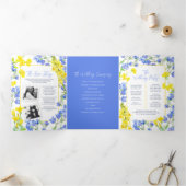 ワイルドフラワーブルー黄水色結婚植物 三つ折りプログラム (内部)