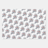 ワイルドフラワーブーケお洒落フローラ手描き可愛い ラッピングペーパーシート (正面)