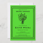 ワイルドフラワーブーケお洒落ブライダルシャワーはっきりした 招待状 (正面)