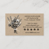 ワイルドフラワーブーケエレガントシックなソーシャルアイコンクラフト 名刺 (裏面)