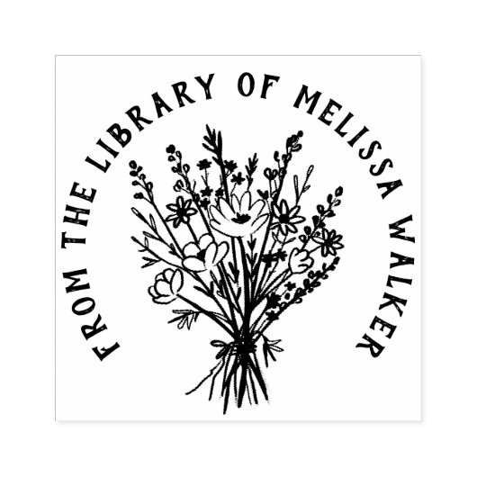 ワイルドフラワーブーケカスタムーパーソナライズされたト ラバースタンプ (インプリント)