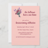 ワイルドフラワーブーケキュートニューホーム引っ越し祝いパーティー 招待状 (裏面)