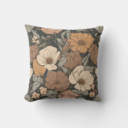 ワイルドフラワーブーケコテージコアD12 クッション (正面)