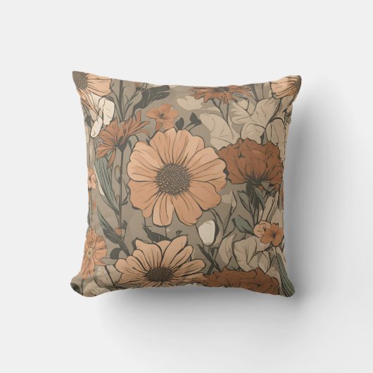 ワイルドフラワーブーケコテージコアD19 クッション (正面)