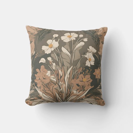 ワイルドフラワーブーケコテージコアD20 クッション (正面)