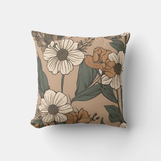 ワイルドフラワーブーケコテージコアD2 クッション (正面)