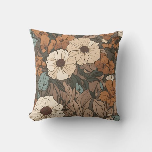 ワイルドフラワーブーケコテージコアD3 クッション (正面)