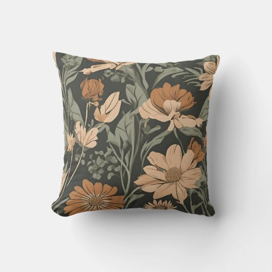 ワイルドフラワーブーケコテージコアD4 クッション (正面)
