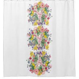 ワイルドフラワーブーケシャワーカーテン シャワーカーテン