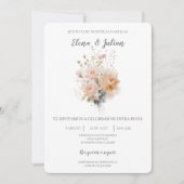 ワイルドフラワーブーケスペインの結婚式招待状 招待状 (正面)