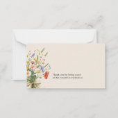 ワイルドフラワーブーケベビーエンクロージャカード ノートカード (裏面)