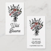 ワイルドフラワーブーケミニマル素朴シンプルフローラ 名刺 (正面/裏面)