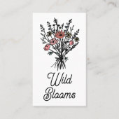 ワイルドフラワーブーケミニマル素朴シンプルフローラ 名刺 (正面)