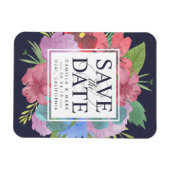 ワイルドフラワーブーケ日付を保存 マグネット (横)