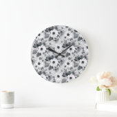 ワイルドフラワーブーケ水彩ヴィンテージ図 ラージ壁時計 (ホーム)