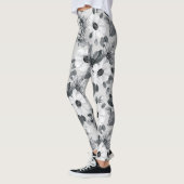 ワイルドフラワーブーケ水彩ヴィンテージ図 レギンス (左)