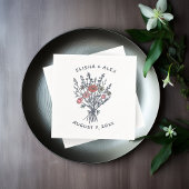 ワイルドフラワーブーケ素朴お洒落の結婚開花 スタンダードカクテルナプキン