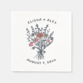 ワイルドフラワーブーケ素朴お洒落の結婚開花 スタンダードカクテルナプキン (正面)