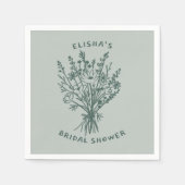 ワイルドフラワーブーケ素朴お洒落ブライダルシャワー スタンダードカクテルナプキン (正面)