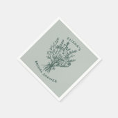 ワイルドフラワーブーケ素朴お洒落ブライダルシャワー スタンダードカクテルナプキン (角)