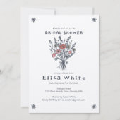 ワイルドフラワーブーケ素朴お洒落ブライダルシャワー 招待状 (正面)