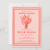 ワイルドフラワーブーケ素朴お洒落ブライダルシャワー 招待状 (正面)