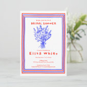 ワイルドフラワーブーケ素朴お洒落ブライダルシャワー 招待状 (スタンド正面)