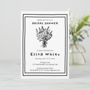 ワイルドフラワーブーケ素朴お洒落ブライダルシャワー 招待状