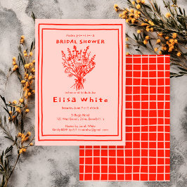 ワイルドフラワーブーケ素朴お洒落ブライダルシャワー 招待状