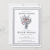 ワイルドフラワーブーケ素朴お洒落ブライダルシャワー 招待状 (正面)