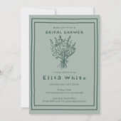 ワイルドフラワーブーケ素朴お洒落ブライダルシャワー 招待状 (正面)