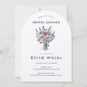 ワイルドフラワーブーケ素朴アーチシャお洒落ワー 招待状 (正面)