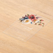 ワイルドフラワーブーケ結婚の花 アクリル招待状 (レイダウン)