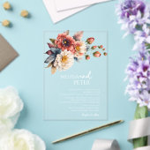 ワイルドフラワーブーケ結婚の花 アクリル招待状 (インサイチュ (ウェディング))