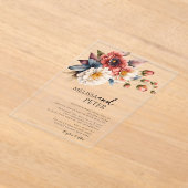 ワイルドフラワーブーケ結婚の花 アクリル招待状 (レイダウン)