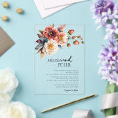 ワイルドフラワーブーケ結婚の花 アクリル招待状 (インサイチュ (ウェディング))