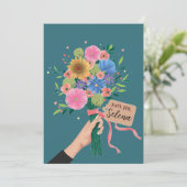 ワイルドフラワーブーケ サンキューカード (スタンド正面)