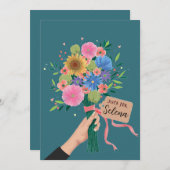 ワイルドフラワーブーケ サンキューカード (正面/裏面)