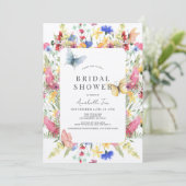 ワイルドフラワーブーケ&バタフライブライダルシャワー 招待状 (スタンド正面)