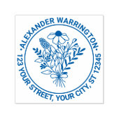 ワイルドフラワーブーケ#1ネーム差出人住所 セルフインキングスタンプ (デザイン)