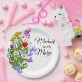 ワイルドフラワーブーケ–23387- ペーパープレート (パーティー)