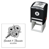 ワイルドフラワーブーケ#2L結婚のカップル名Date セルフインキングスタンプ (インサイチュ)