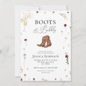 ワイルドフラワーブーツ&バブーブリーウェスタンブライダルシャワー 招待状 (正面)