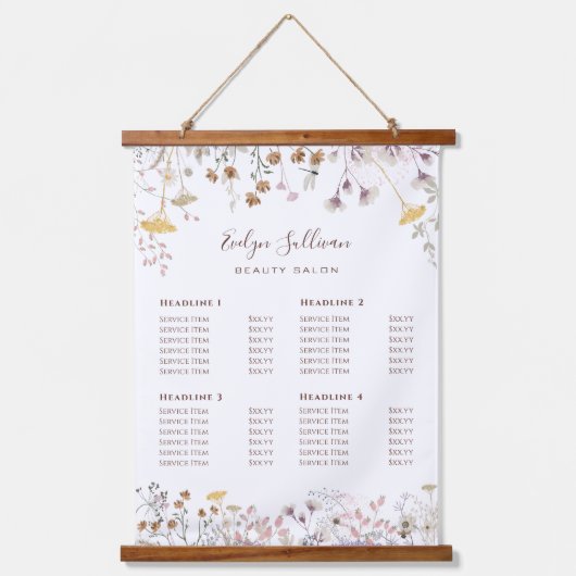 ワイルドフラワープライスぶら下がったリストのタペストリー 吊り下げ型タペストリー (正面)