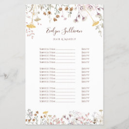 ワイルドフラワープライスリスト チラシ