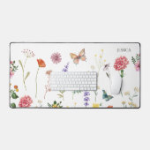 ワイルドフラワープレスシンプルフローラ名机マット デスクマット (キーボード&マウス)