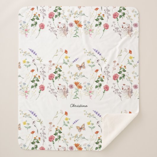 ワイルドフラワープレスフローラ追加文字シェルパブランケット シェルパブランケット (正面)