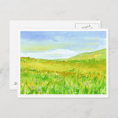 ワイルドフラワープレーリーウォーター絵画カラー ポストカード (正面/裏面)